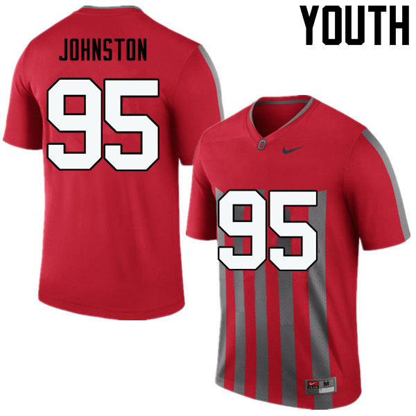 Youth Ohio State Buckeyes #95 Cameron Johnston College Football Jerseys Game-Throwback
